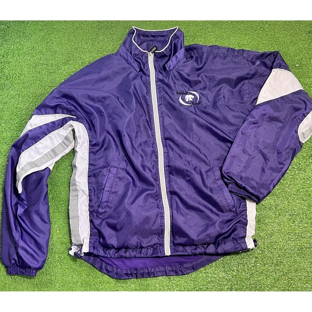 Vintage Kansas State Windbreaker MD 90s‎ Wildcats Team Issue Track Jacket Purple